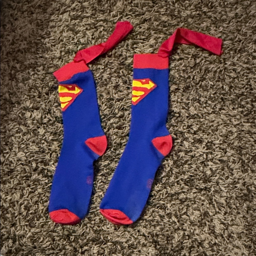 DC Comics Blue and Red Superman Knee-High Socks